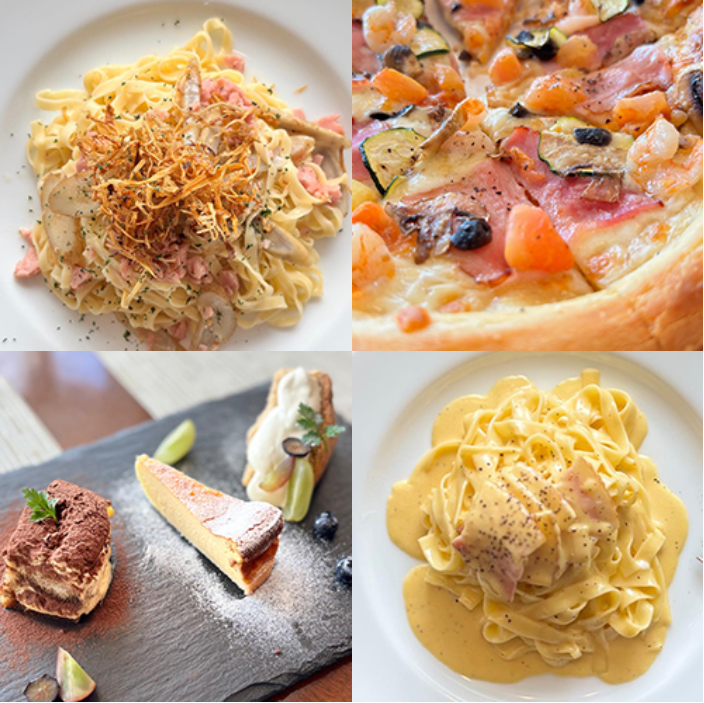 パスタマシンに材料を入れる様子