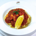 【エビの辛子トマトソースパスタ】